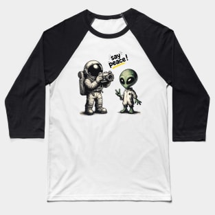 Astronaut - Say Peace Baseball T-Shirt